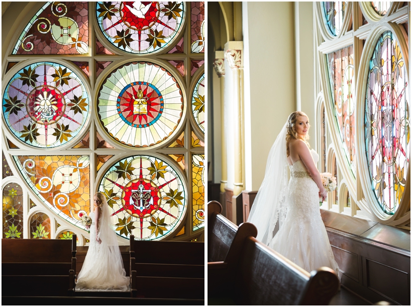 First United Methodist Church Birmingham Stained Glass Window Bridal Session by Rebecca Long Photography_002