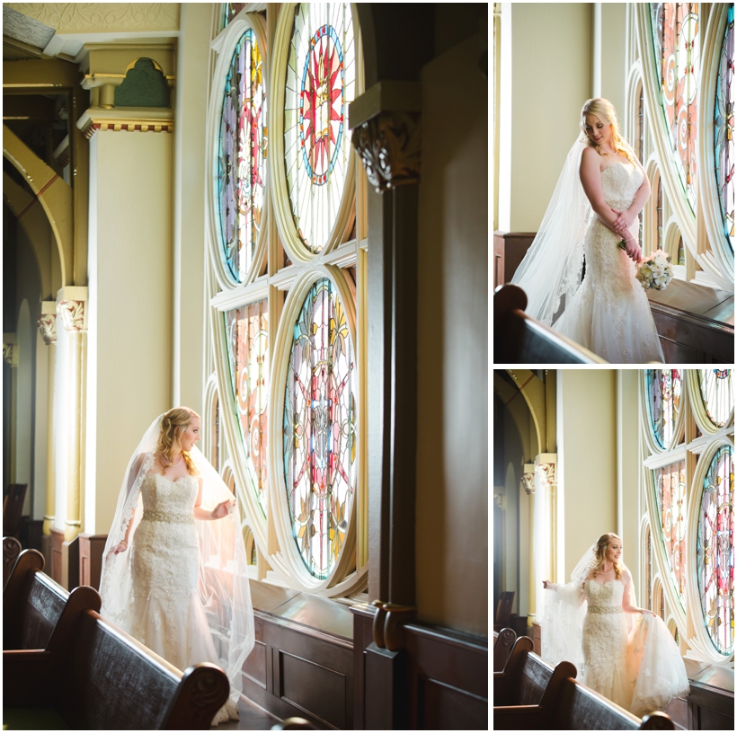 First United Methodist Church Birmingham Stained Glass Window Bridal Session by Rebecca Long Photography_003
